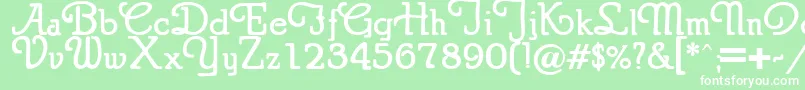 フォントPuritanswash – 緑の背景に白い文字