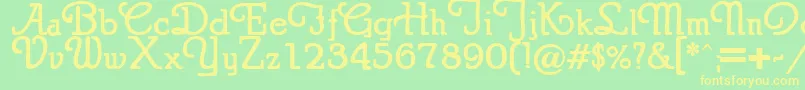 Puritanswash Font – Yellow Fonts on Green Background