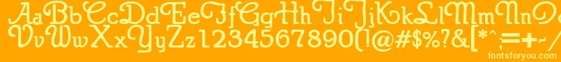 Puritanswash Font – Yellow Fonts on Orange Background