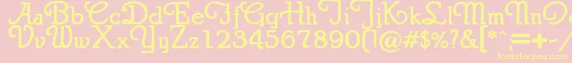 Puritanswash Font – Yellow Fonts on Pink Background