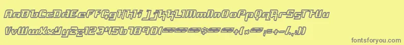 Fonte Freyo – fontes cinzas em um fundo amarelo