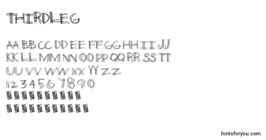 Czcionka Thirdleg – alfabet, cyfry, specjalne znaki