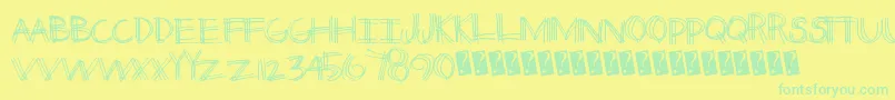 Thirdleg Font – Green Fonts on Yellow Background