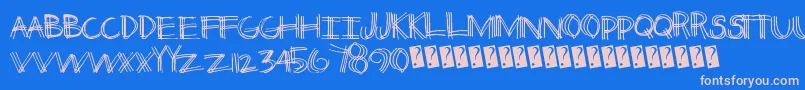 Thirdleg Font – Pink Fonts on Blue Background