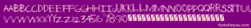 Thirdleg Font – Pink Fonts on Purple Background