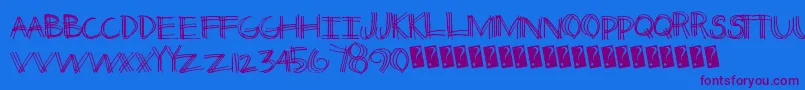 Thirdleg Font – Purple Fonts on Blue Background