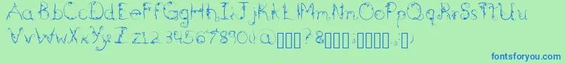 フォントBriarwood – 青い文字は緑の背景です。
