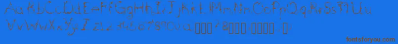 Briarwood-Schriftart – Braune Schriften auf blauem Hintergrund