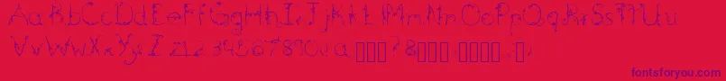 Briarwood-Schriftart – Violette Schriften auf rotem Hintergrund