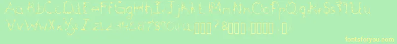フォントBriarwood – 黄色の文字が緑の背景にあります
