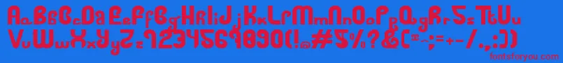 FatVodka Font – Red Fonts on Blue Background