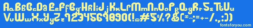 FatVodka Font – Yellow Fonts on Blue Background