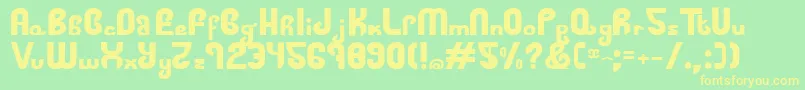 FatVodka Font – Yellow Fonts on Green Background
