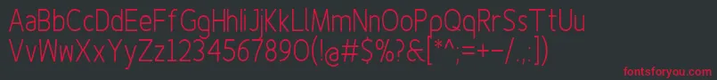 Шрифт Finenessprolightcond – красные шрифты на чёрном фоне
