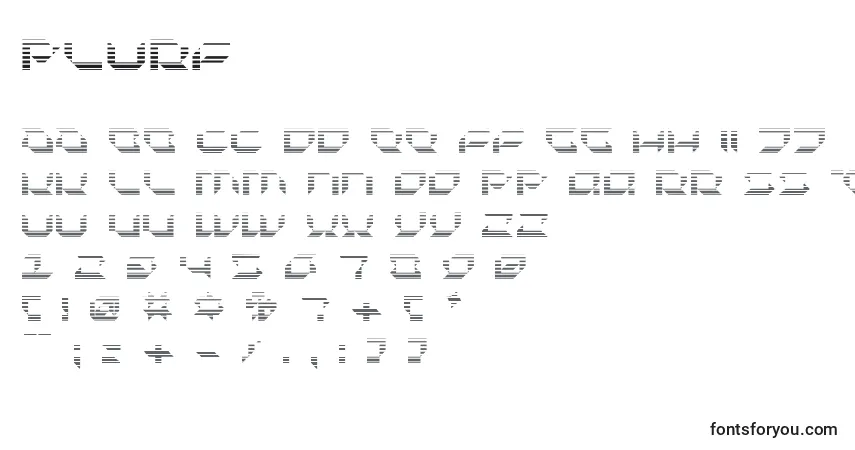 Schriftart Plurf – Alphabet, Zahlen, spezielle Symbole