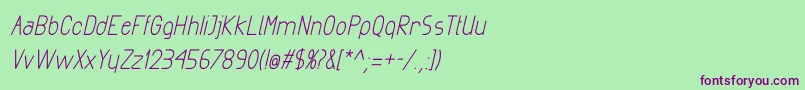 ExactaBoldItalic Font – Purple Fonts on Green Background