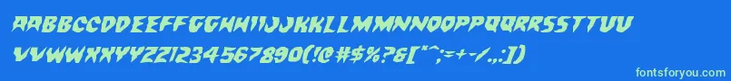 Countsuckulaexpandital Font – Green Fonts on Blue Background