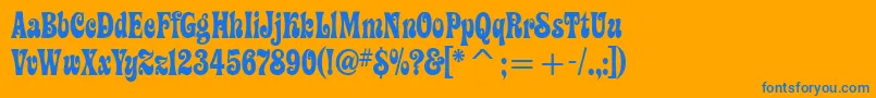 Artemon Font – Blue Fonts on Orange Background