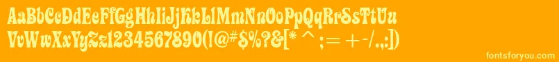 Artemon Font – Yellow Fonts on Orange Background