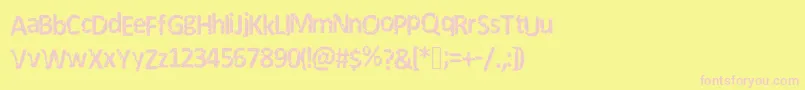 DarksCalibriRemix-Schriftart – Rosa Schriften auf gelbem Hintergrund