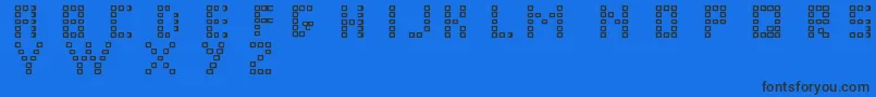 Pixel Chunker-Schriftart – Schwarze Schriften auf blauem Hintergrund