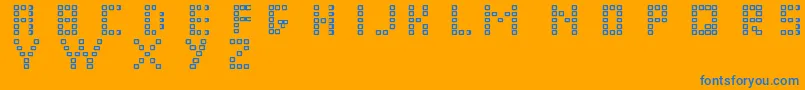 Pixel Chunker Font – Blue Fonts on Orange Background