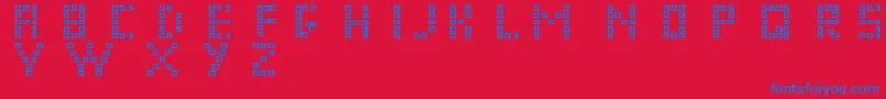 fuente Pixel Chunker – Fuentes Azules Sobre Fondo Rojo