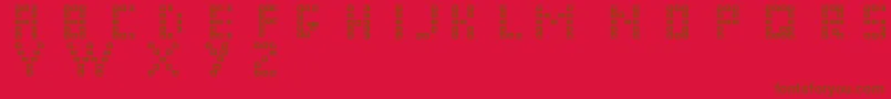 Czcionka Pixel Chunker – brązowe czcionki na czerwonym tle