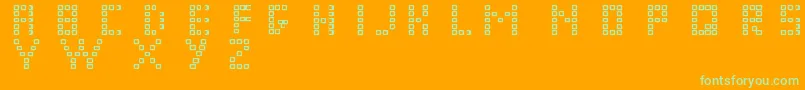 Pixel Chunker Font – Green Fonts on Orange Background