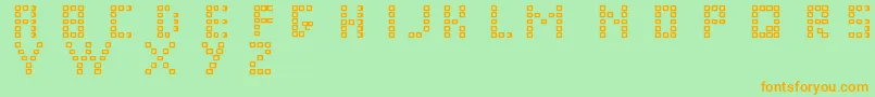 Pixel Chunker-fontti – oranssit fontit vihreällä taustalla