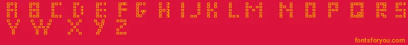 Czcionka Pixel Chunker – pomarańczowe czcionki na czerwonym tle