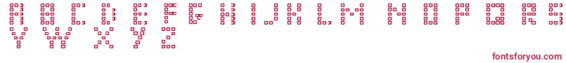 フォントPixel Chunker – 白い背景に赤い文字
