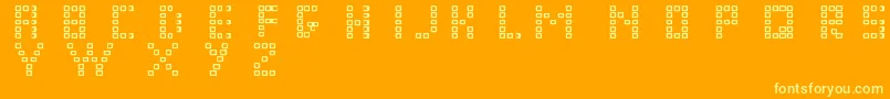 フォントPixel Chunker – オレンジの背景に黄色の文字