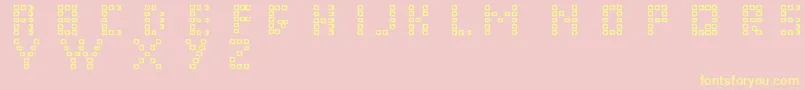 Police Pixel Chunker – polices jaunes sur fond rose