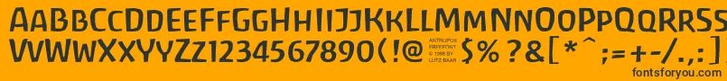 Шрифт AntroposFreefont – чёрные шрифты на оранжевом фоне