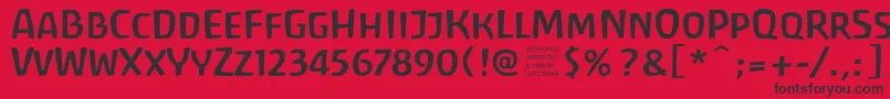 AntroposFreefont Font – Black Fonts on Red Background