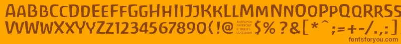 フォントAntroposFreefont – オレンジの背景に茶色のフォント