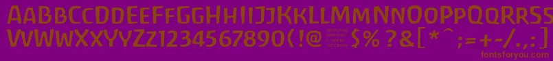 Шрифт AntroposFreefont – коричневые шрифты на фиолетовом фоне