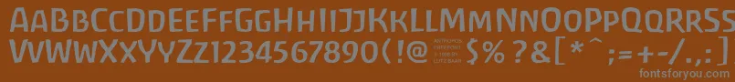 フォントAntroposFreefont – 茶色の背景に灰色の文字