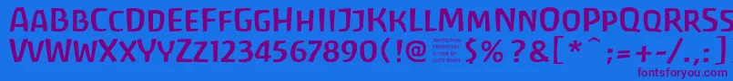 AntroposFreefont Font – Purple Fonts on Blue Background