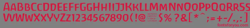 フォントAntroposFreefont – 赤い文字の灰色の背景