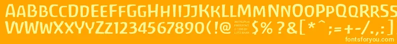 Шрифт AntroposFreefont – жёлтые шрифты на оранжевом фоне