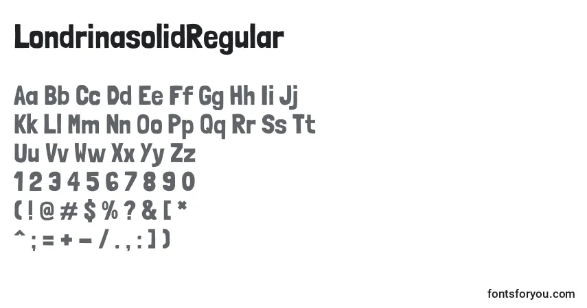 Schriftart LondrinasolidRegular (112379) – Alphabet, Zahlen, spezielle Symbole
