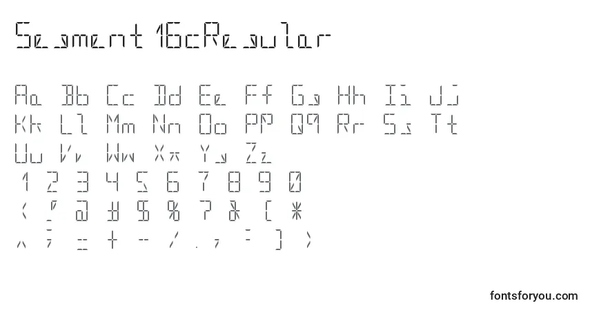 A fonte Segment16cRegular – alfabeto, números, caracteres especiais