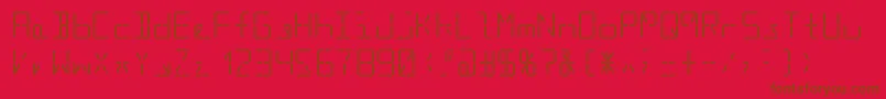 Segment16cRegular-fontti – ruskeat fontit punaisella taustalla