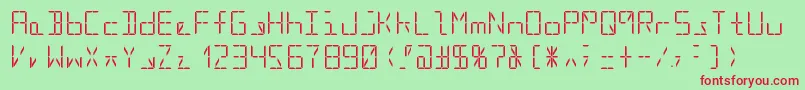Segment16cRegular Font – Red Fonts on Green Background