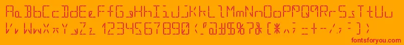 Segment16cRegular Font – Red Fonts on Orange Background