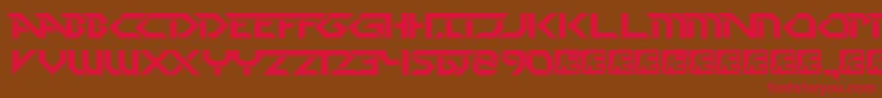 フォントPdark – 赤い文字が茶色の背景にあります。