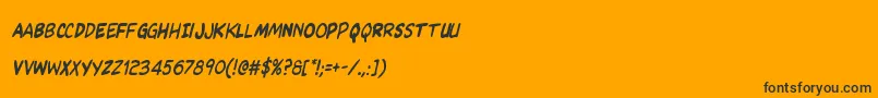 Kangaroocourtcondital-Schriftart – Schwarze Schriften auf orangefarbenem Hintergrund