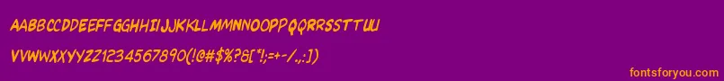 Kangaroocourtcondital Font – Orange Fonts on Purple Background